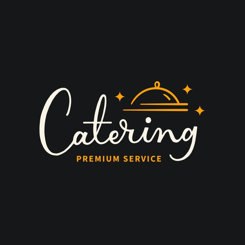 Restaurant chef design with catering service logo template vector