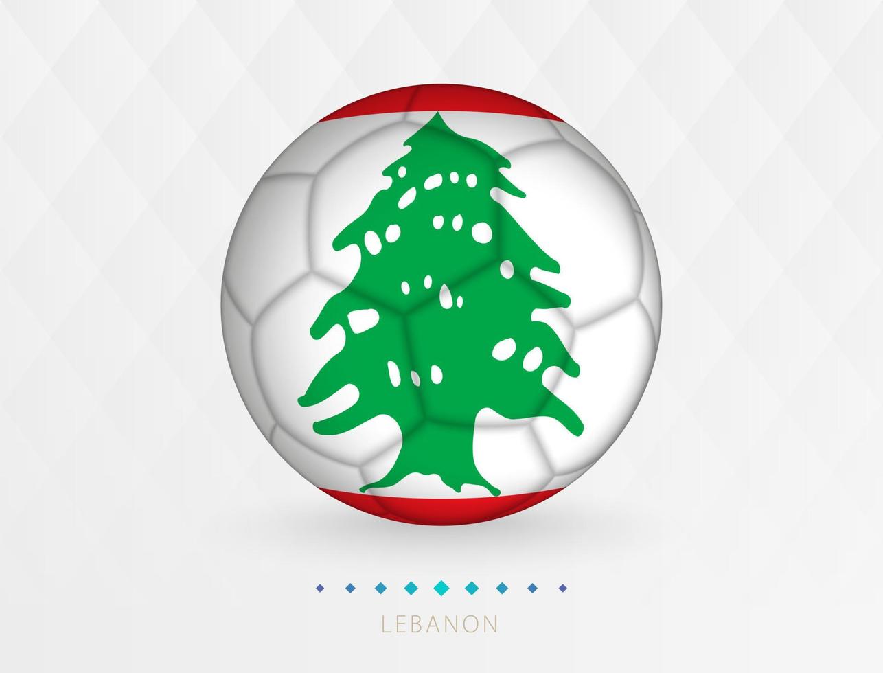 Football ball with Lebanon flag pattern, soccer ball with flag of Lebanon national team. vector