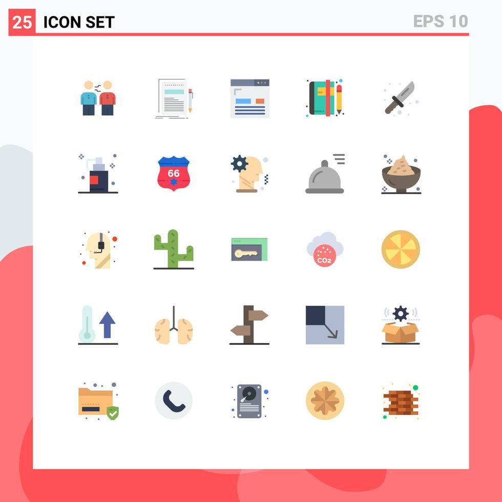 Group of 25 Modern Flat Colors Set for notepad layout document ...