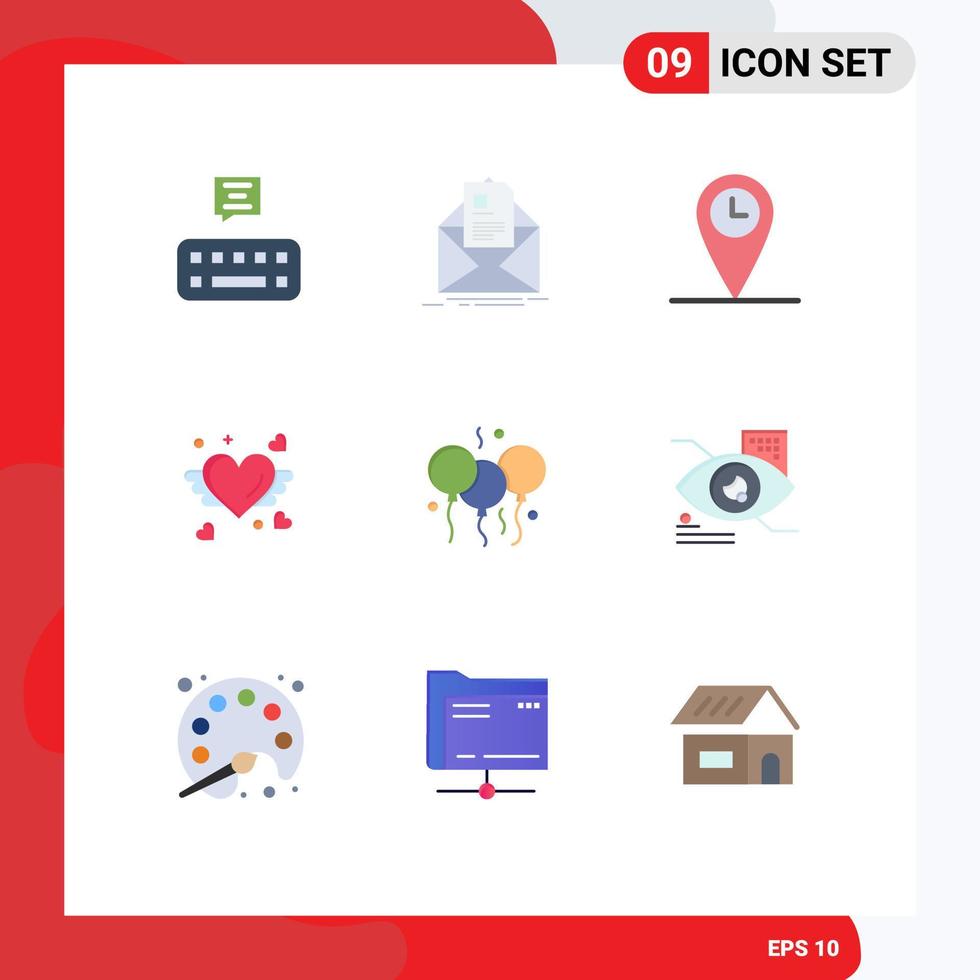 Set of 9 Modern UI Icons Symbols Signs for bloone indian geo wedding love Editable Vector Design Elements