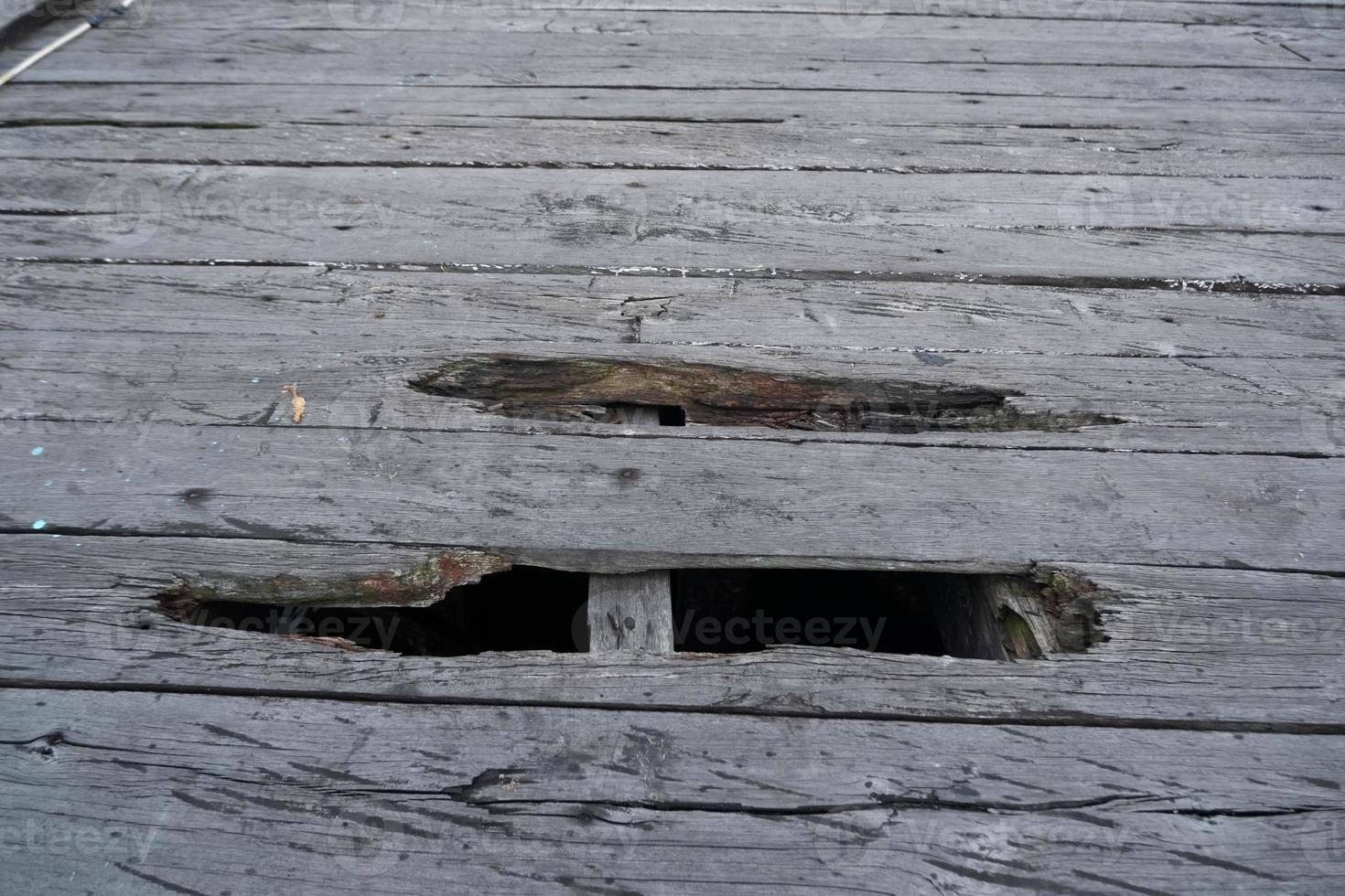 Broken and perforated ironwood bridges endanger road users photo