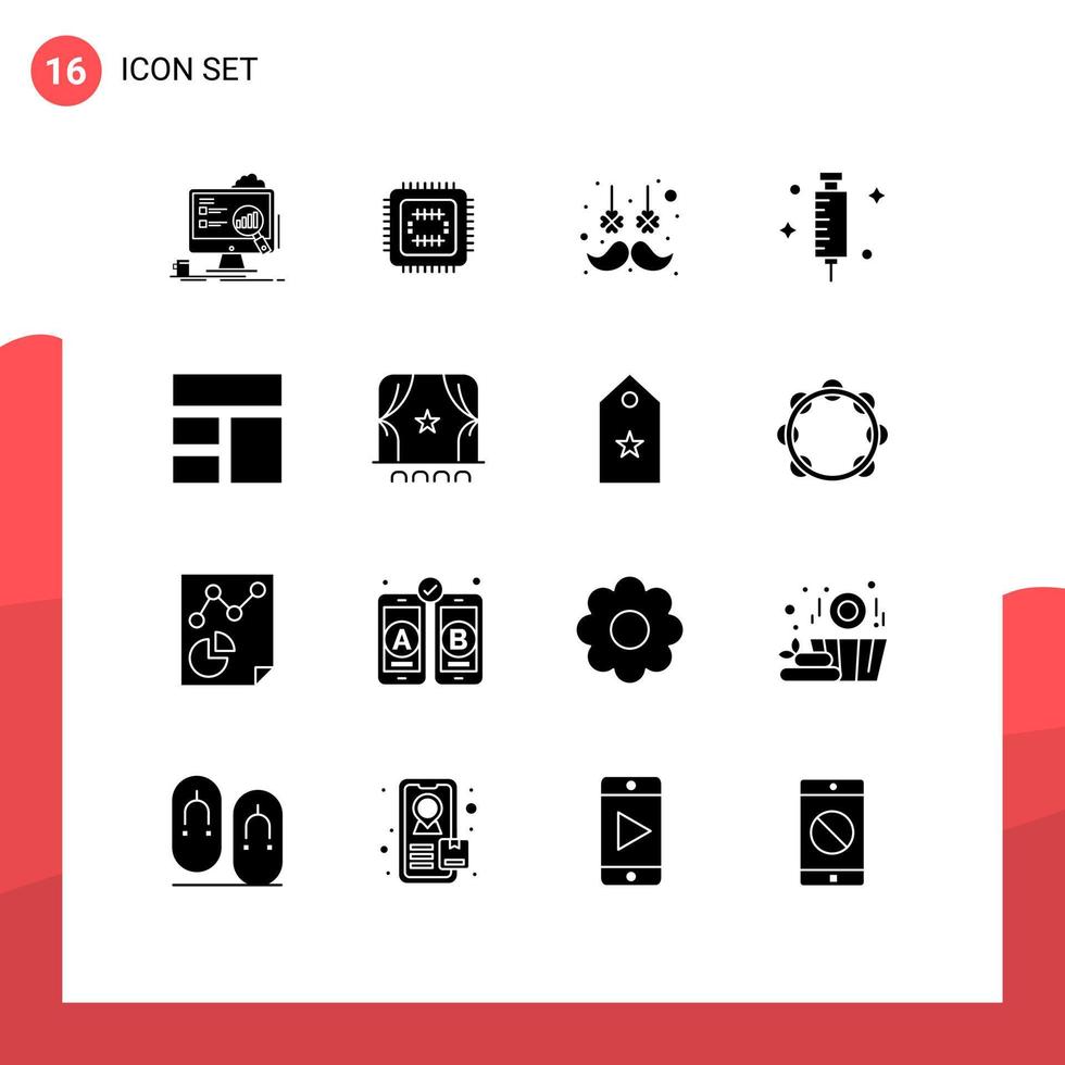 16 Creative Icons Modern Signs and Symbols of collage medical cpu hospital flower Editable Vector Design Elements