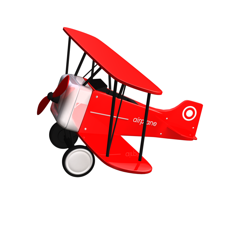 Red Airplane 3D Illustration Model png