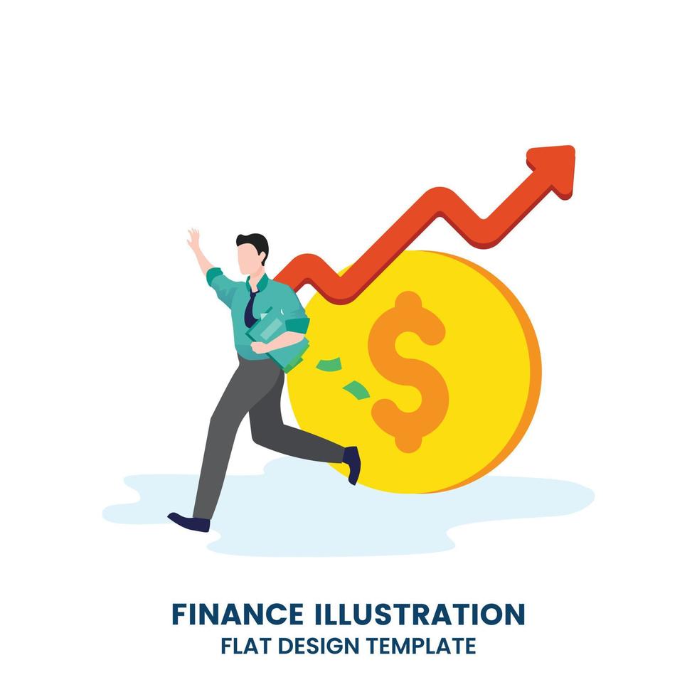 Investment illustration set. People characters investing money in self development, knowledge and education. vector