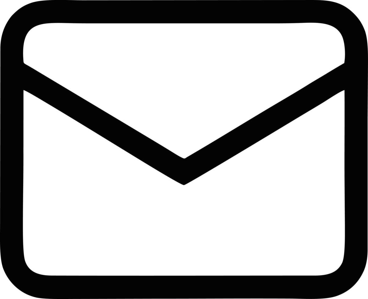 envelope icon in black vector image, illustration of envelope in black on white background, an envelope design on a white background