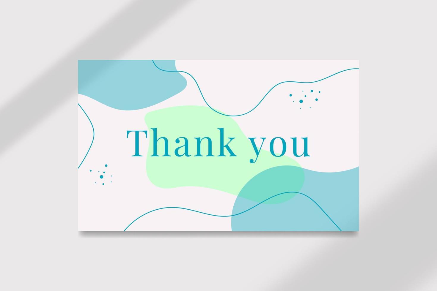 Abstract organic shape thank you wedding card template vector