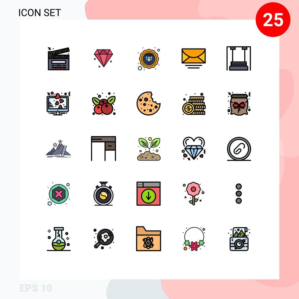 25 Creative Icons Modern Signs and Symbols of children amusement value global email Editable Vector Design Elements