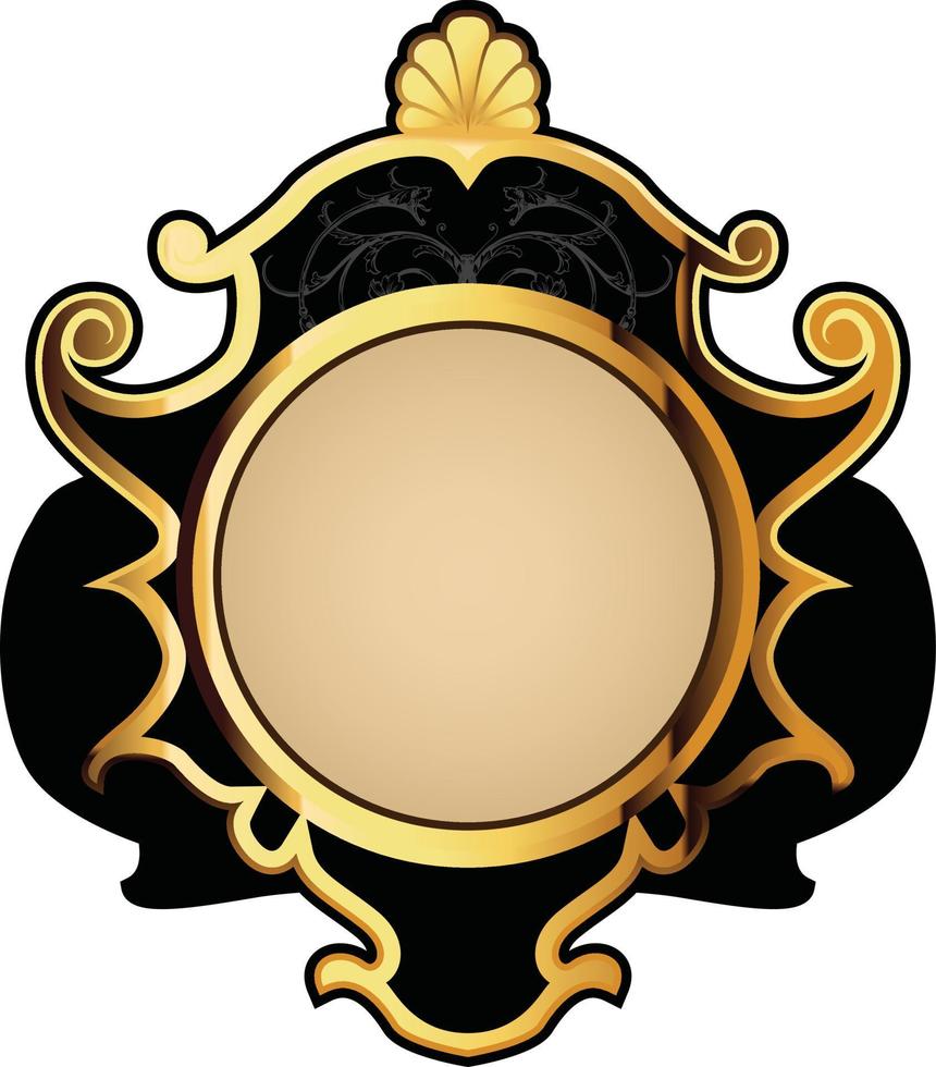 shields with ornaments in editable eps vector