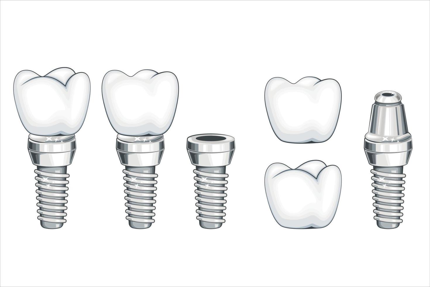 ilustración de corona dental, dientes sanos, ilustración de vector de dentista, cuidado oral