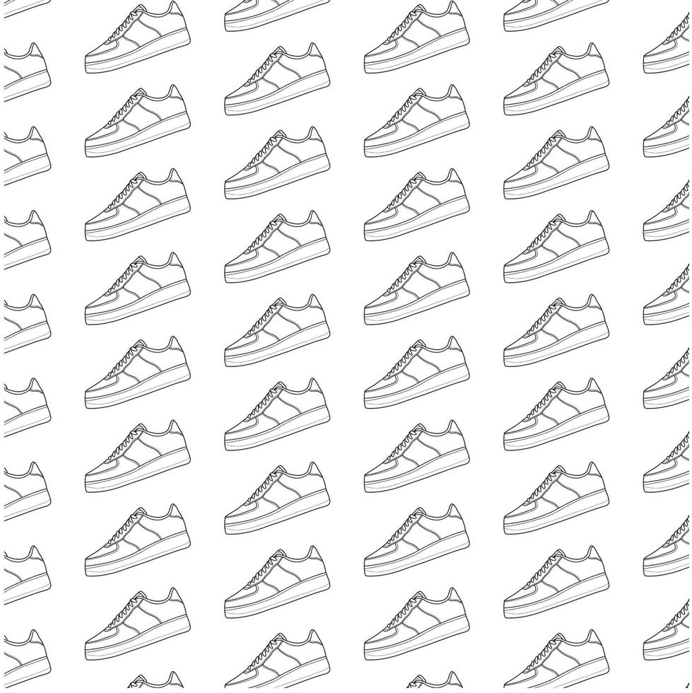 flat vector illustration design of retro sneakers pattern. Can be use for printing media