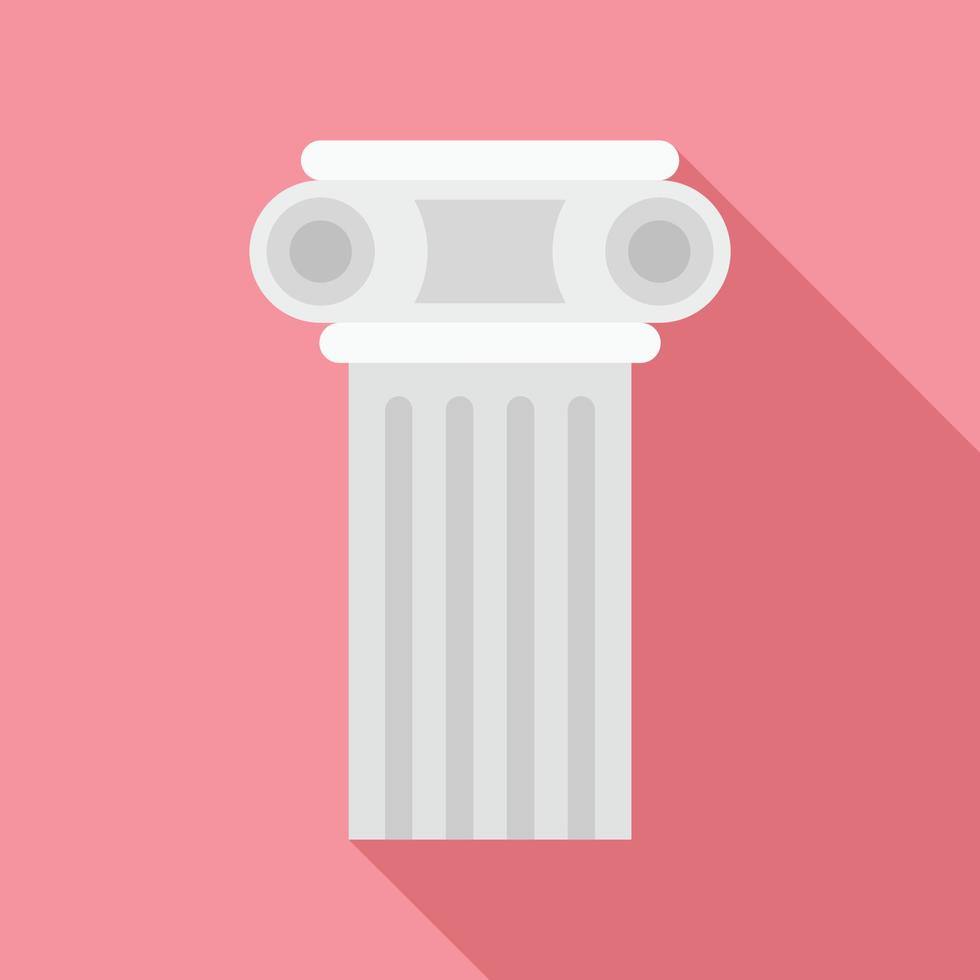 Temple pillar icon, flat style vector