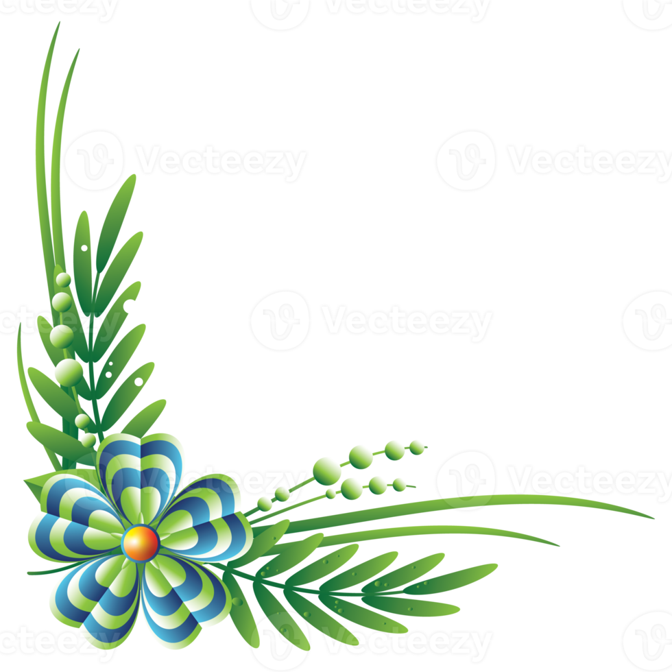 Flower left down corner frame png