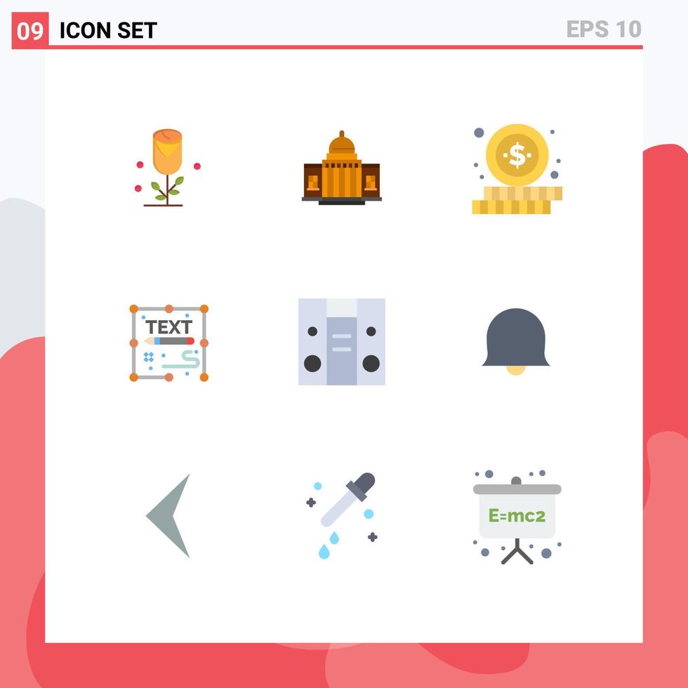 9 Universal Flat Color Signs Symbols of page creative architecture copywriting shopping Editable Vector Design Elements