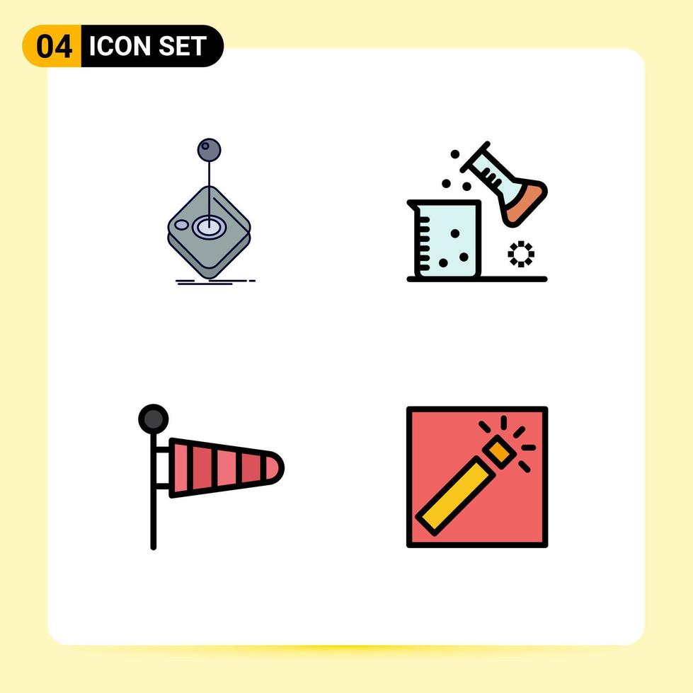 4 Creative Icons Modern Signs and Symbols of arcade scientific research joystick chemistry parachute Editable Vector Design Elements