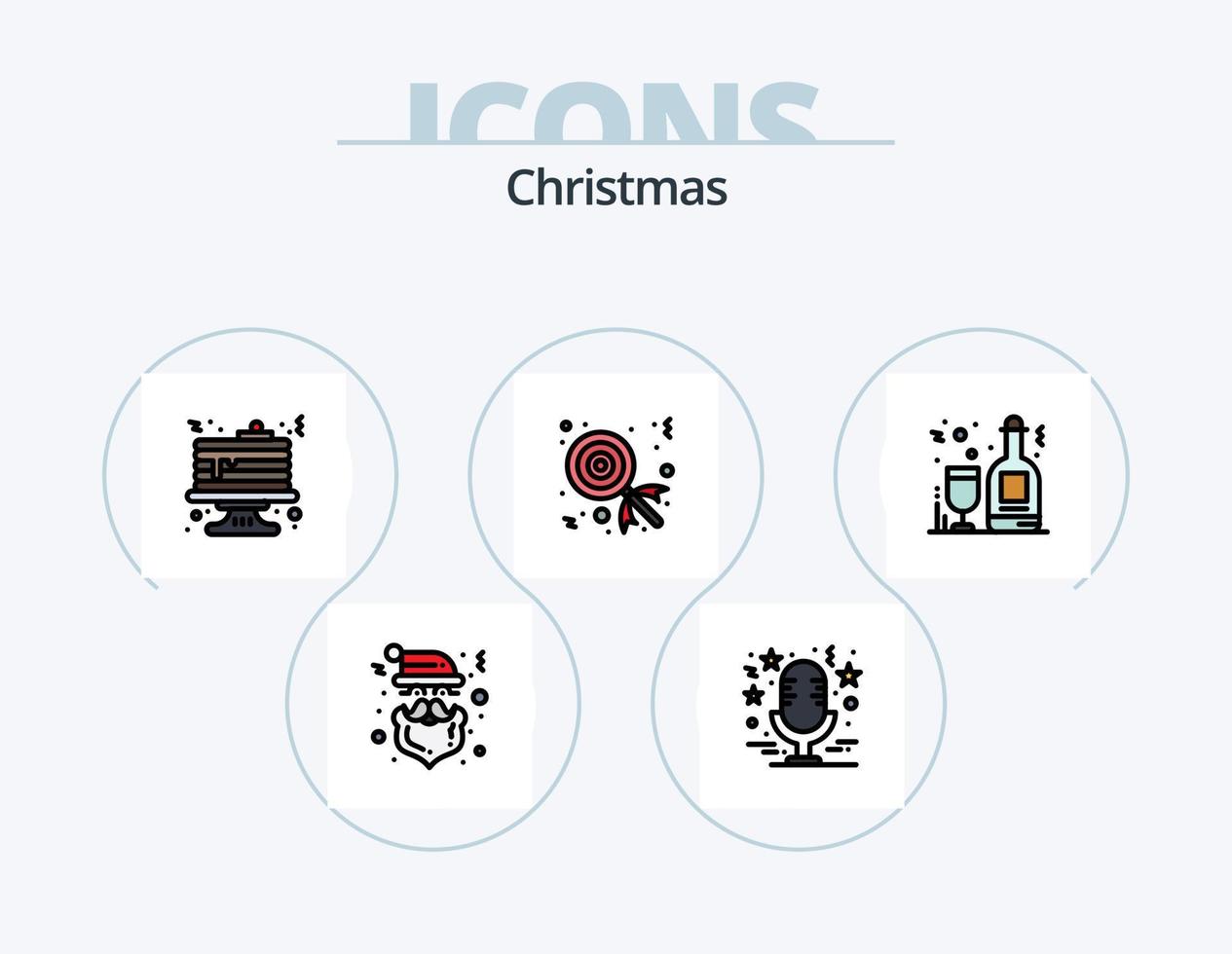 Navidad línea lleno icono paquete 5 5 icono diseño. . casa. vacaciones. Navidad. guirnalda vector