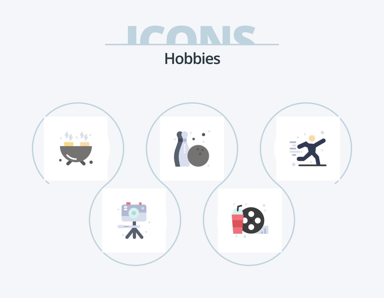 Hobbies Flat Icon Pack 5 Icon Design. football. hobby. barbecue. hobbies. hobbies vector