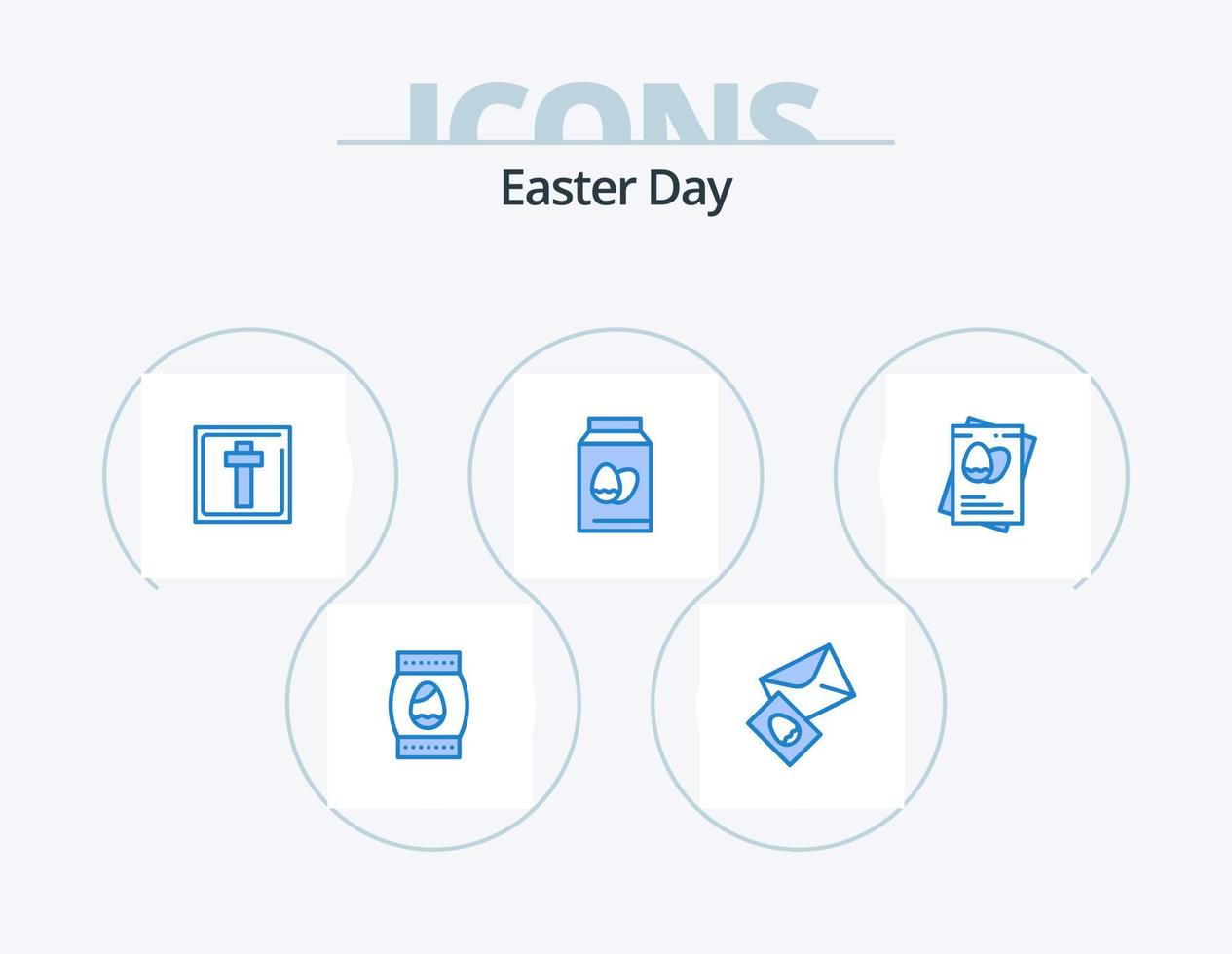 Pascua de Resurrección azul icono paquete 5 5 icono diseño. . Pascua de Resurrección. masaje huevos. pasatiempo vector