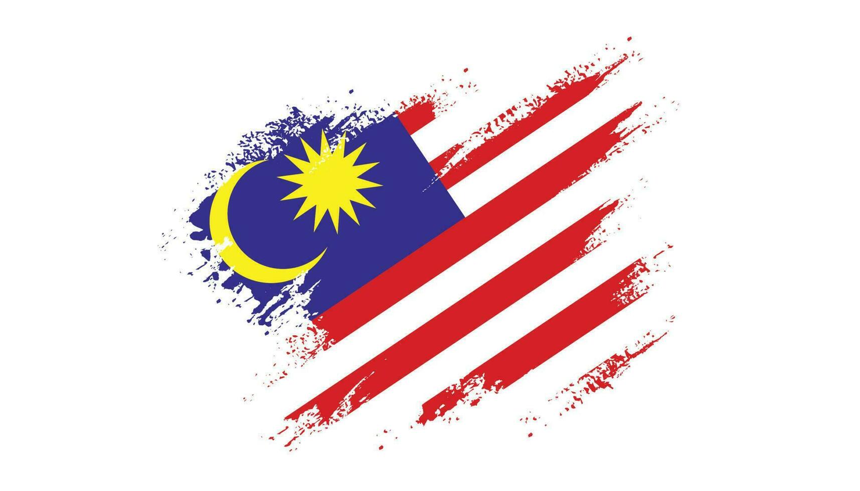 Grunge texture splash Malaysia flag vector