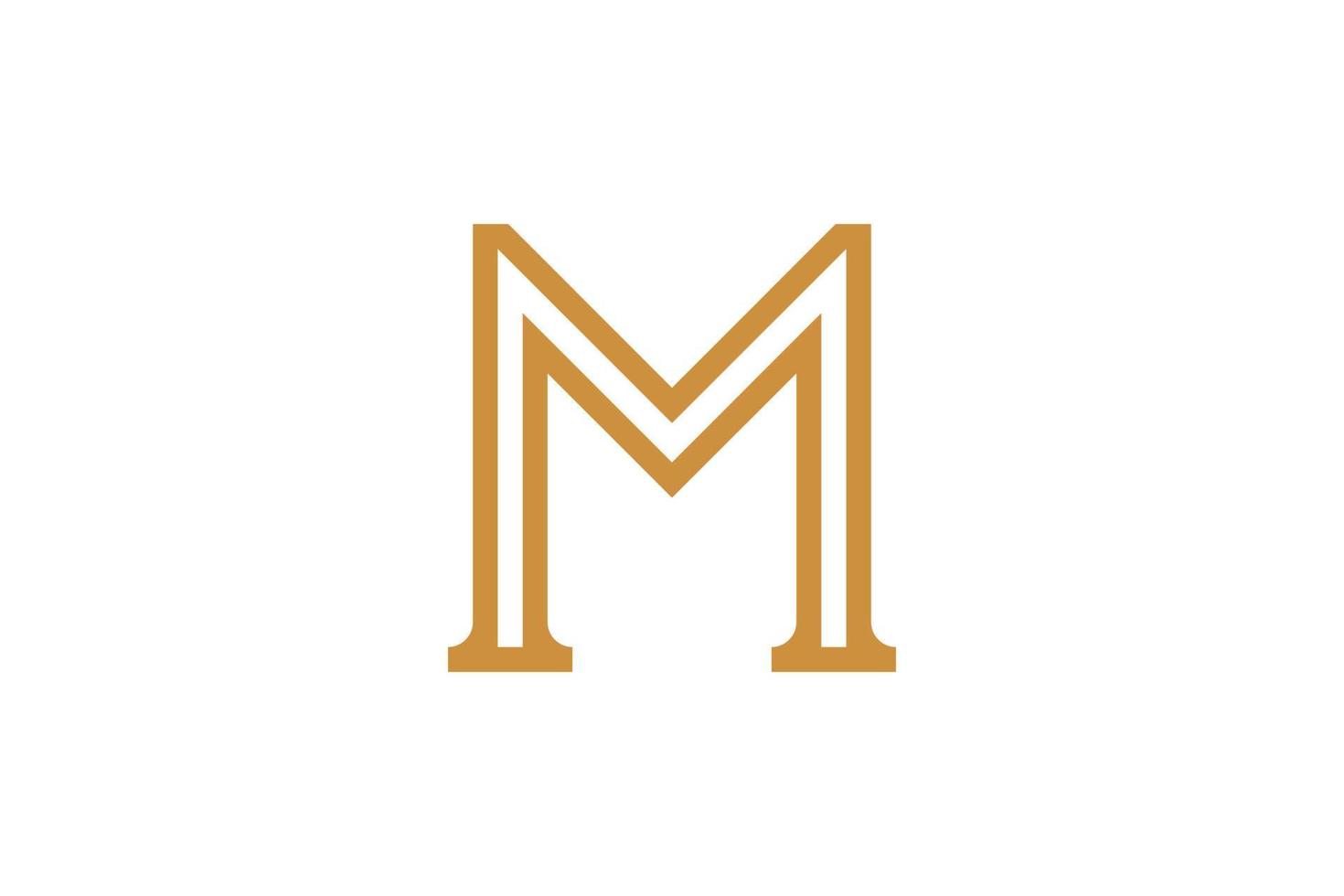 Abstract Initial Letter M Monoline Logo vector