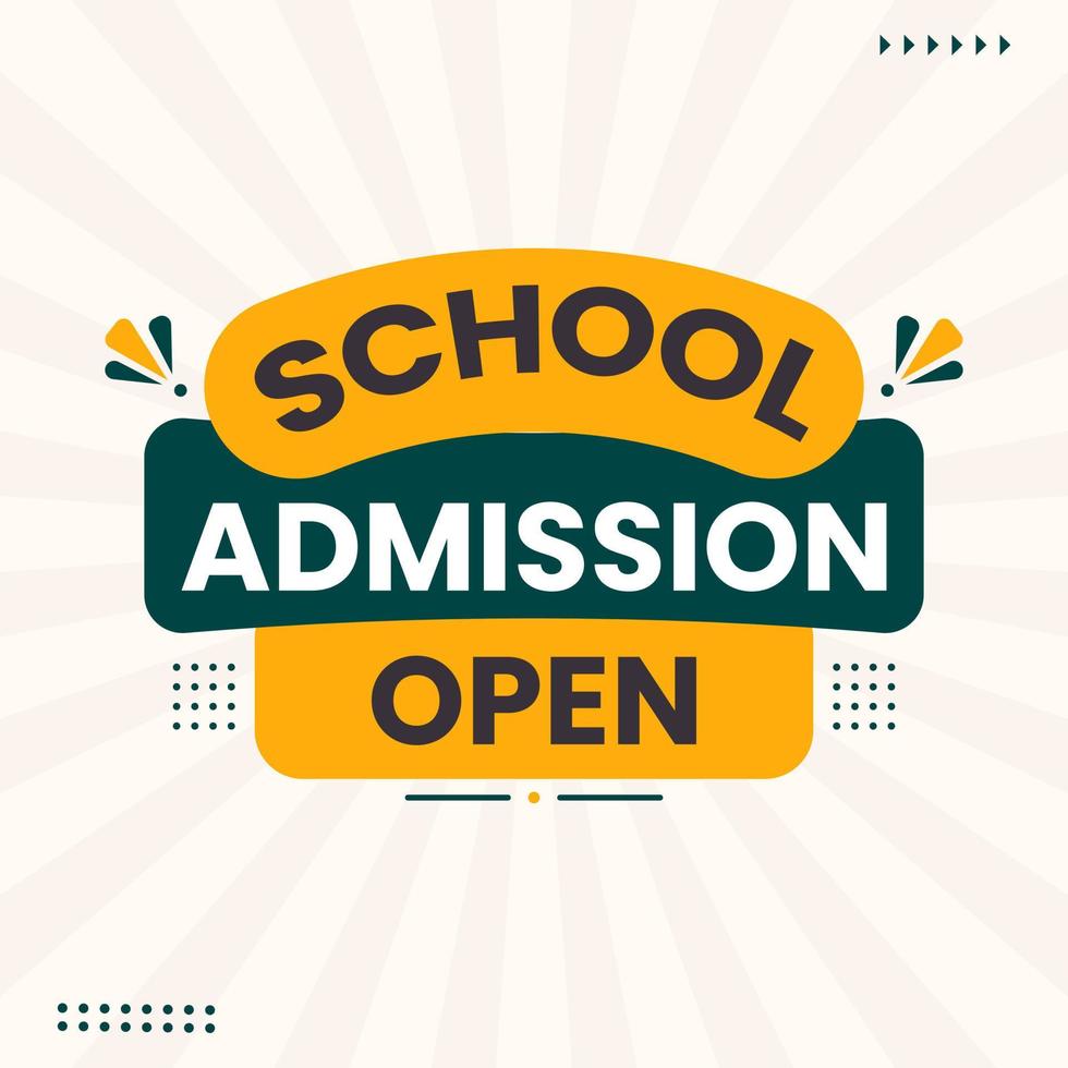school admission open banner tag abstract shape for social media post template vector