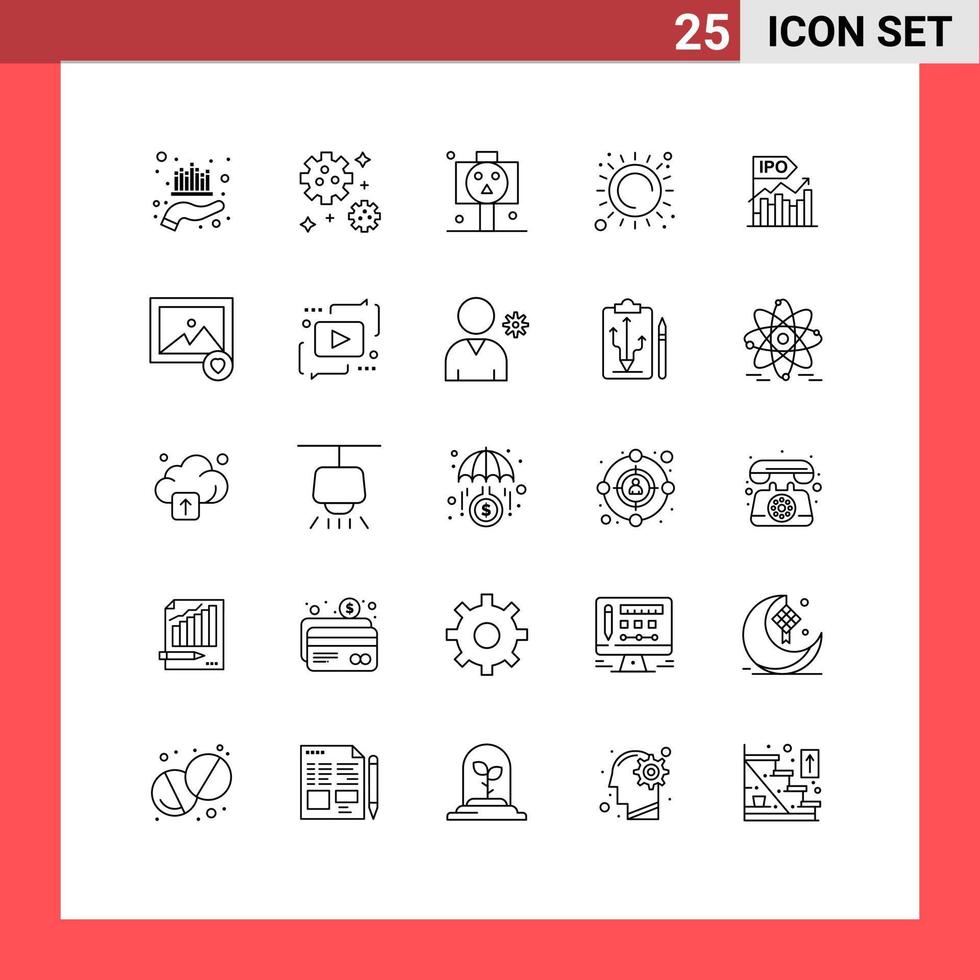 25 Creative Icons Modern Signs and Symbols of business heat board sunlight summer Editable Vector Design Elements