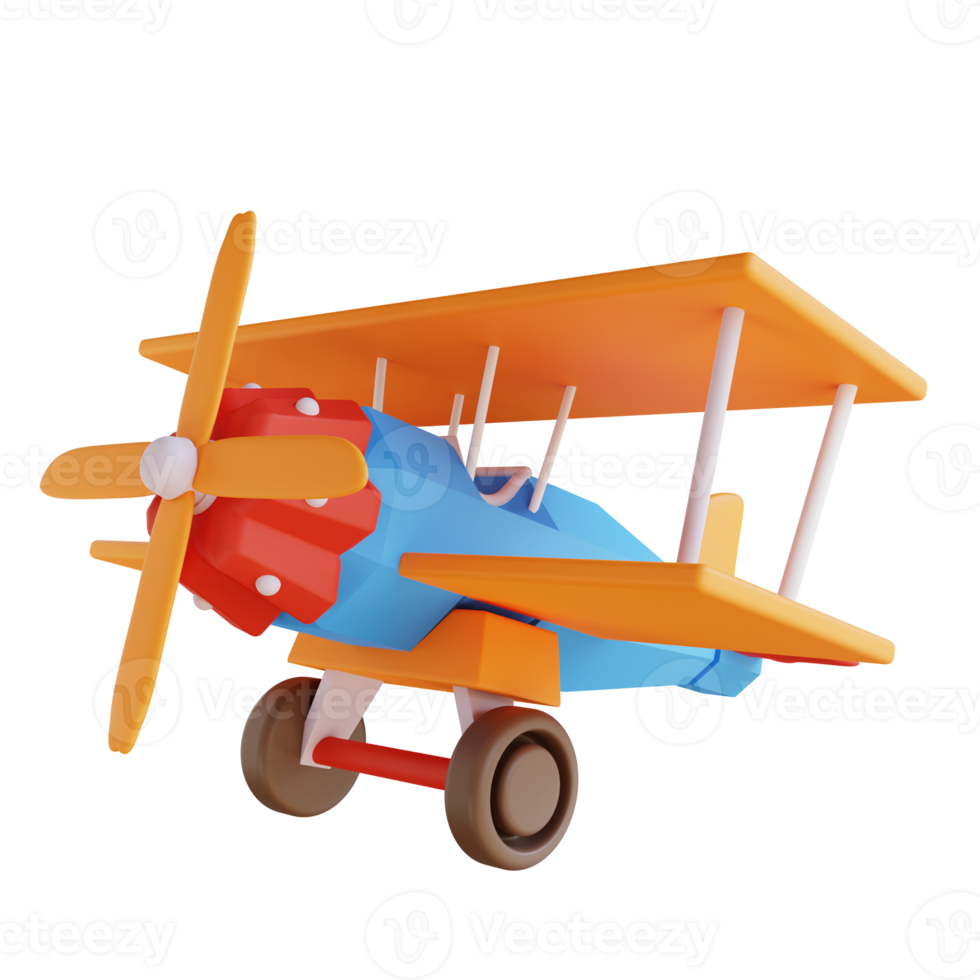 3D illustration toy plane png