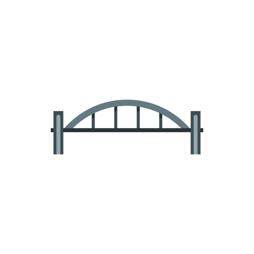 puente con icono de barandilla arqueada, estilo plano vector