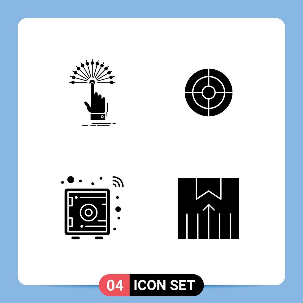 Solid Glyph Pack of Universal Symbols of reach smart digital finance locker Editable Vector Design Elements