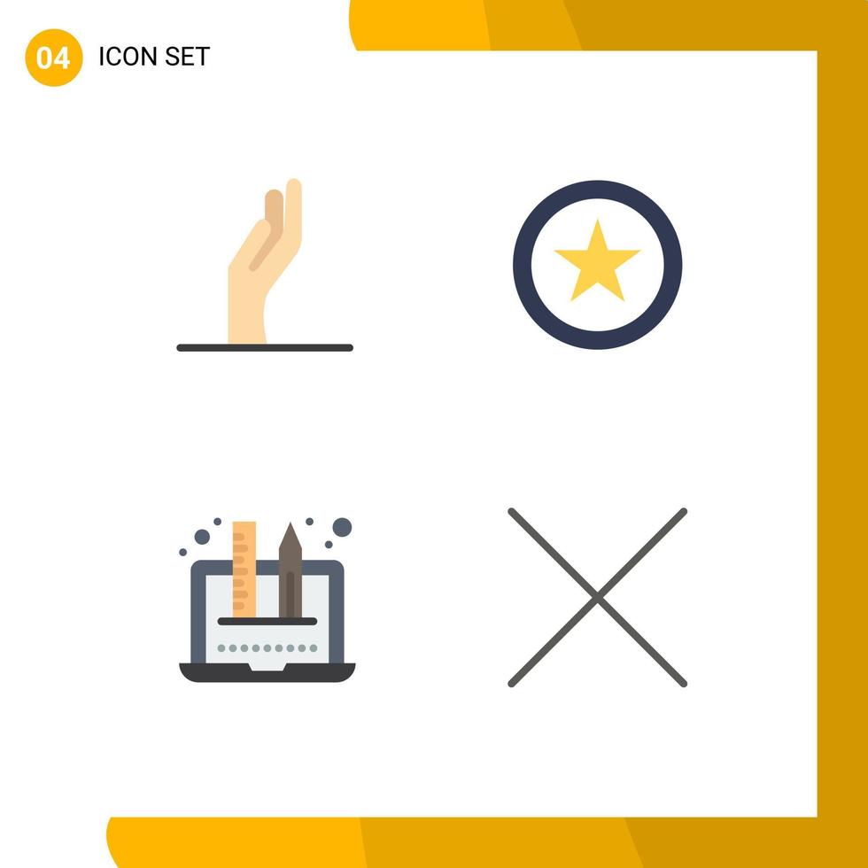 Group of 4 Flat Icons Signs and Symbols for alms graphic favorite creativity delete Editable Vector Design Elements
