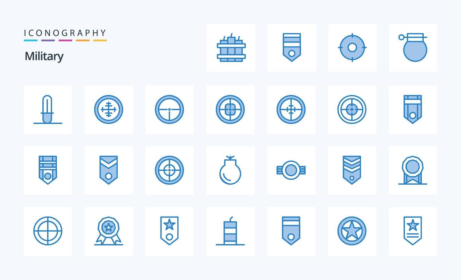 25 Military Blue icon pack vector