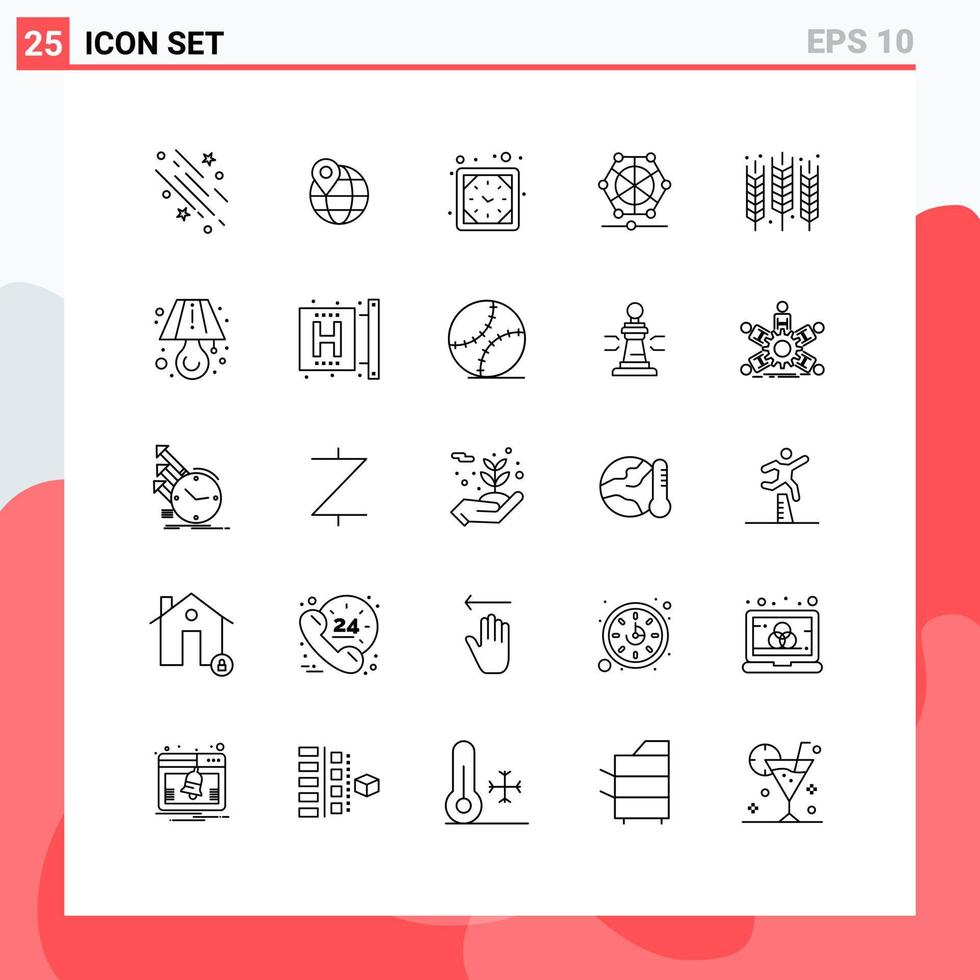 25 Creative Icons Modern Signs and Symbols of agriculture language internet learning watch Editable Vector Design Elements