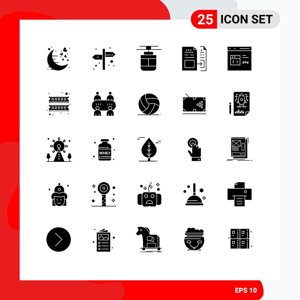 Modern Set of 25 Solid Glyphs and symbols such as invoice document air data vehicles Editable Vector Design Elements