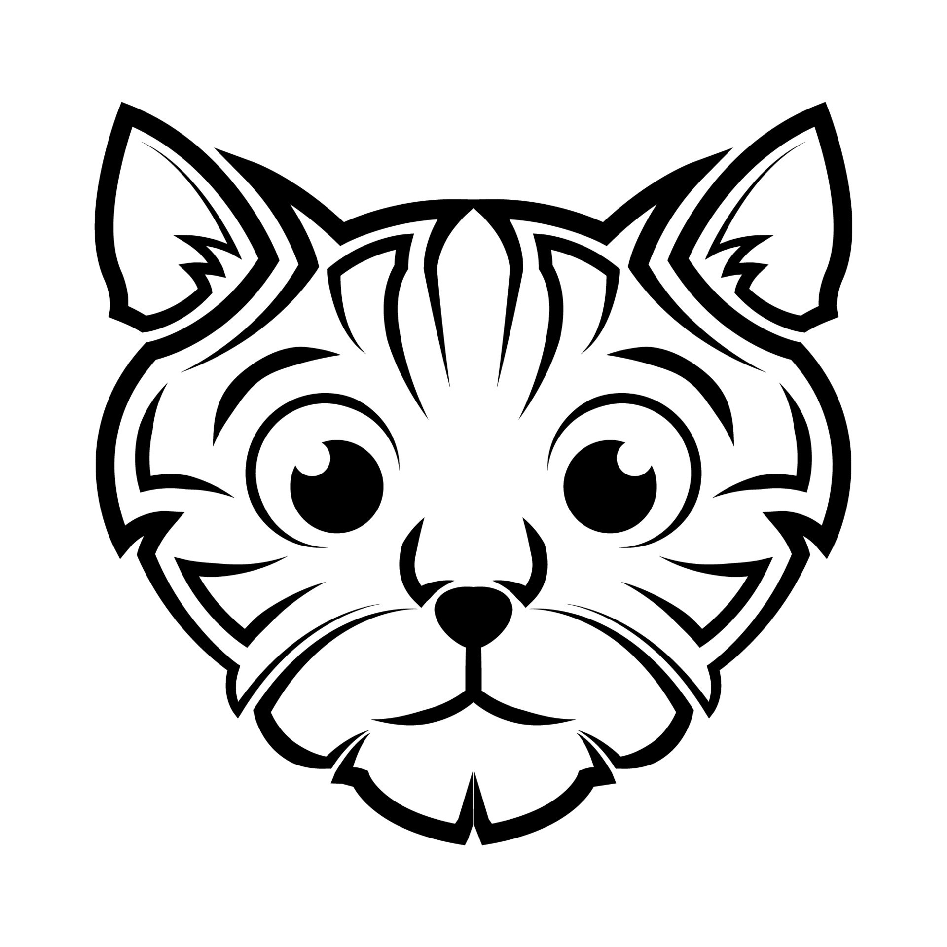 Cat Face Clipart Black And White