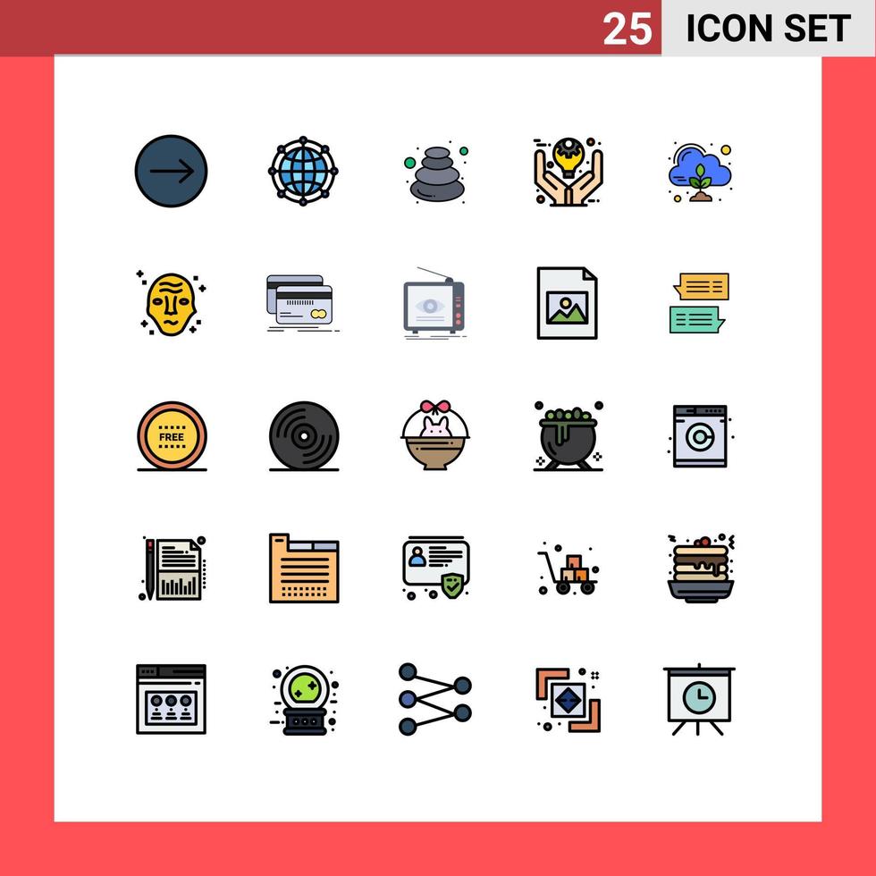 25 Creative Icons Modern Signs and Symbols of ideas management hot defining stone Editable Vector Design Elements