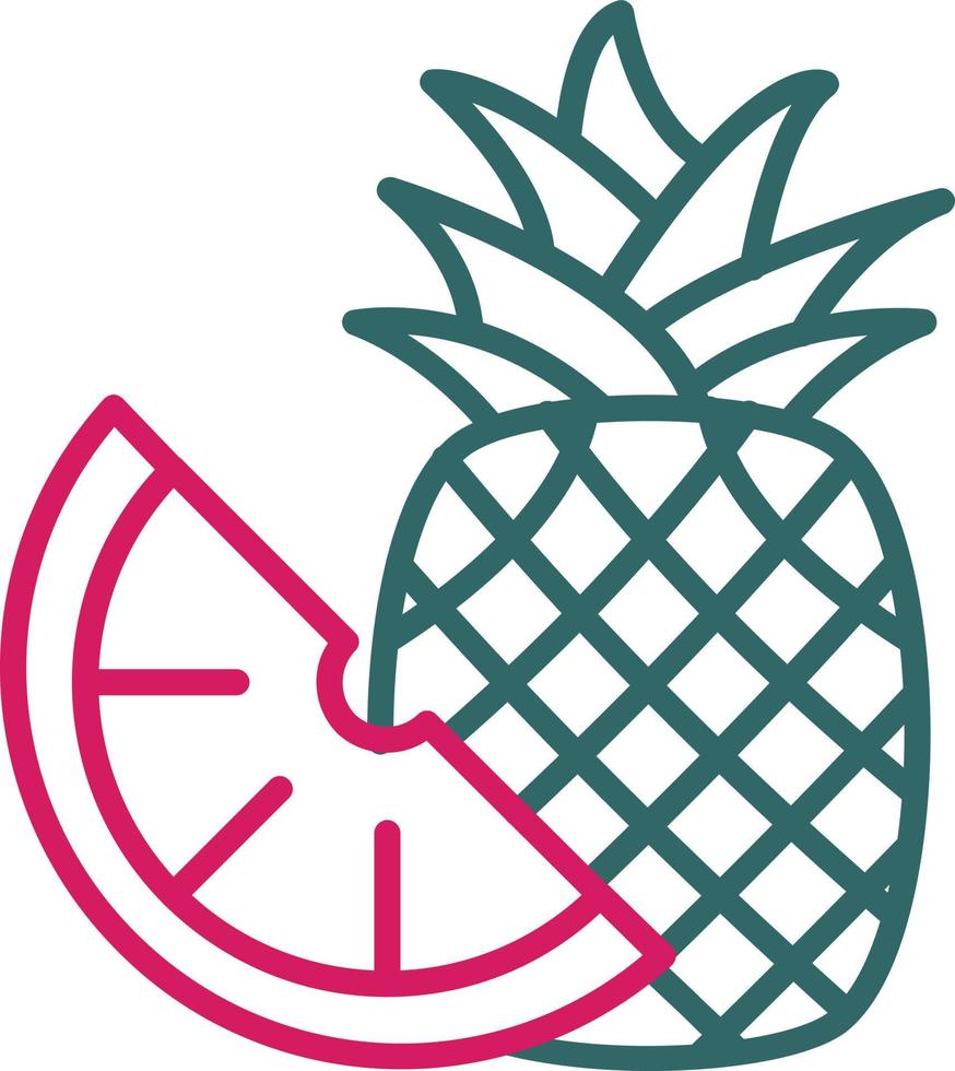 Pine Apple Line Two Color vector