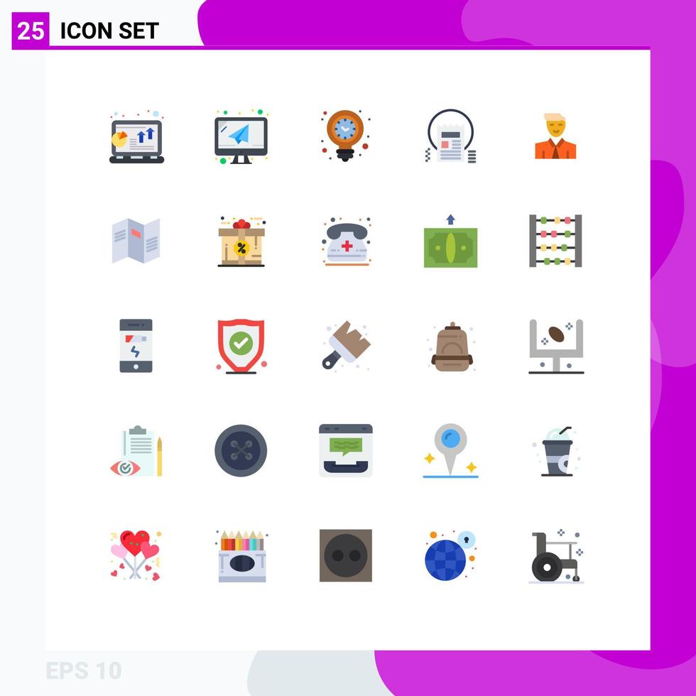 Group of 25 Modern Flat Colors Set for news blog mail document light Editable Vector Design Elements