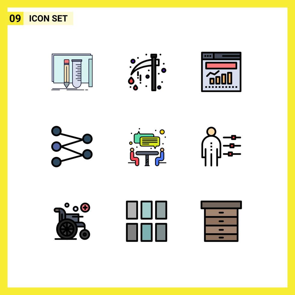 9 Creative Icons Modern Signs and Symbols of interview science holiday figure internet Editable Vector Design Elements