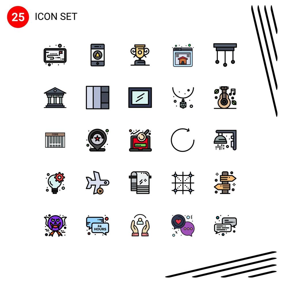 25 Creative Icons Modern Signs and Symbols of bank home progress decorations web Editable Vector Design Elements