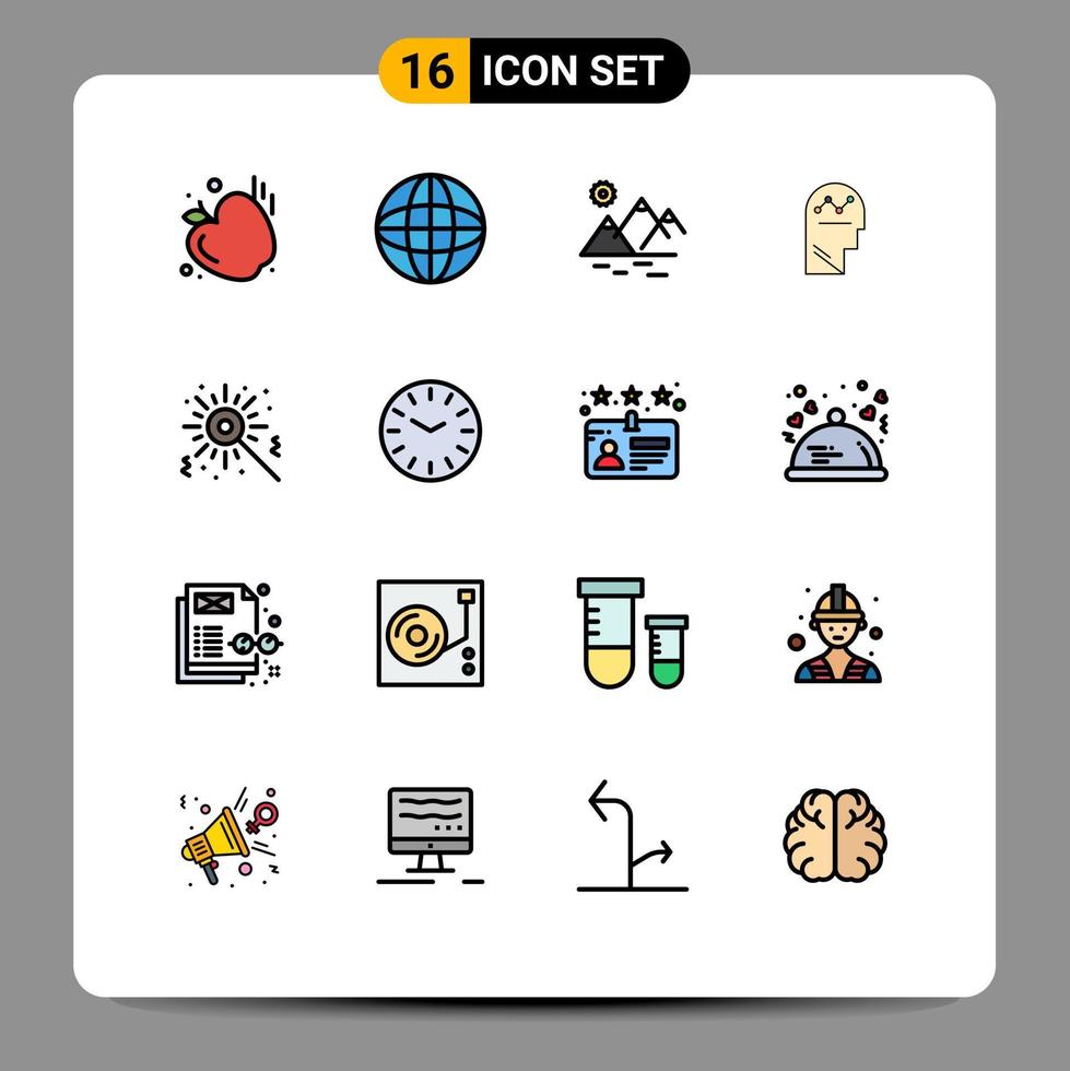 Universal Icon Symbols Group of 16 Modern Flat Color Filled Lines of bengal man environment success user Editable Creative Vector Design Elements