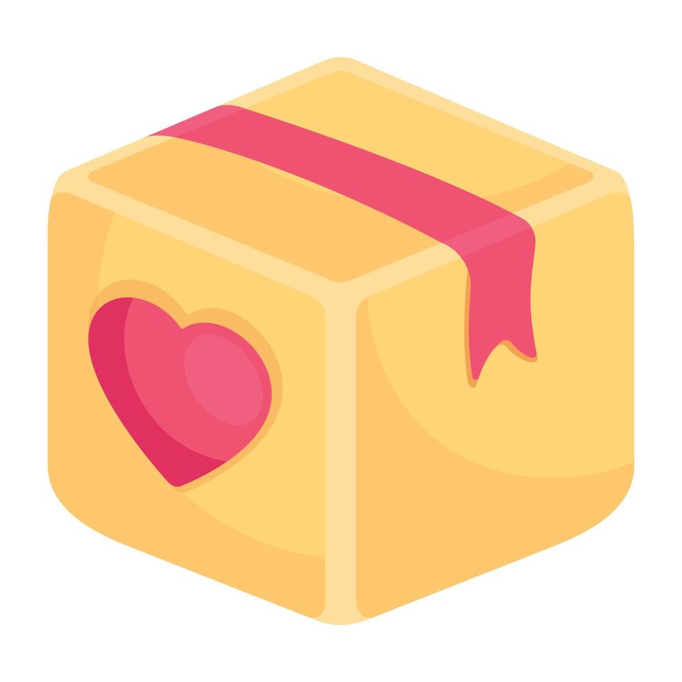 Ready to use 2d icon of charity box vector