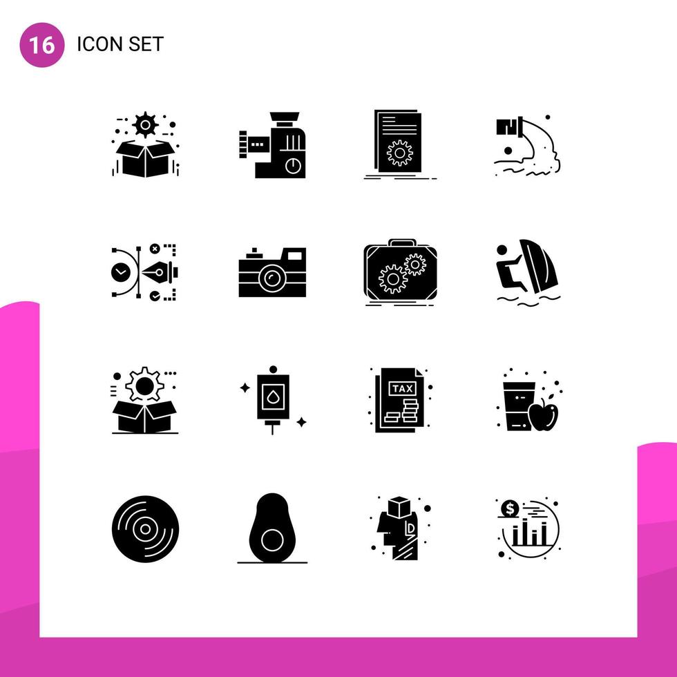 16 Creative Icons Modern Signs and Symbols of sewage pollution mix pipe running Editable Vector Design Elements