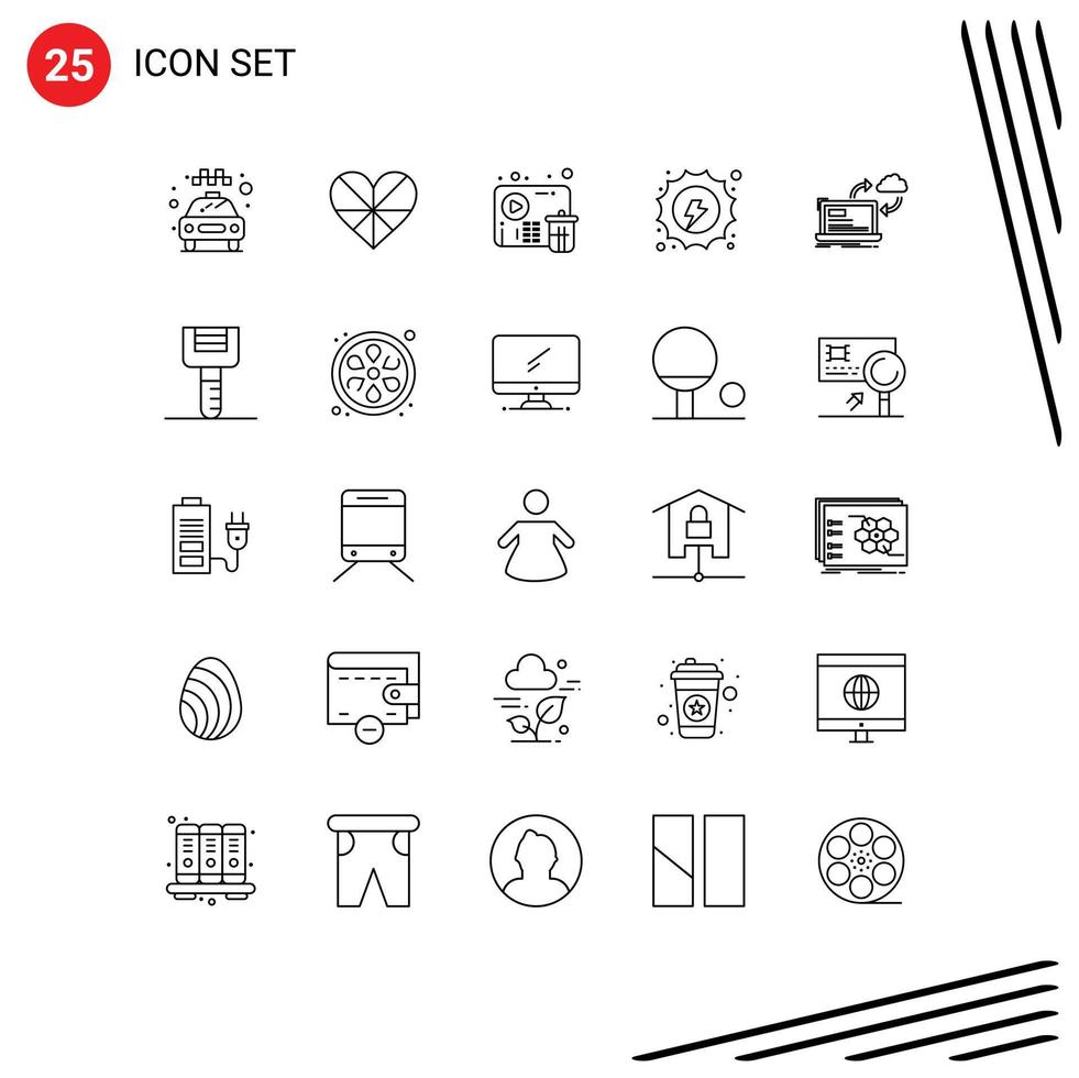 25 Creative Icons Modern Signs and Symbols of sync hydro gift energy player Editable Vector Design Elements