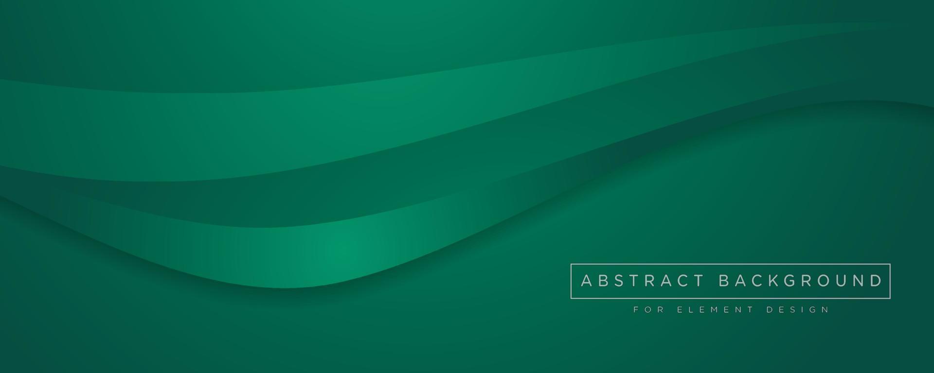 Wave dark green digital art and light in middle, design background vector