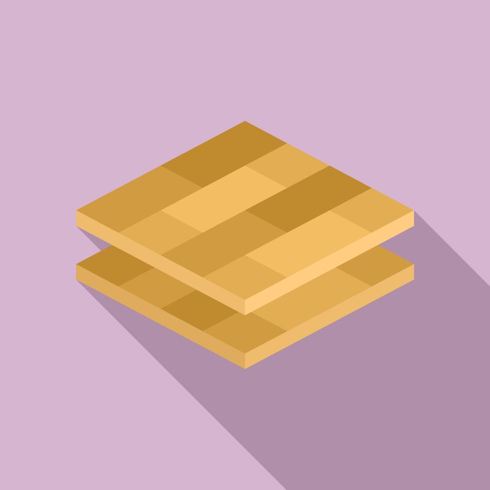 Wood floor tiles icon, flat style vector