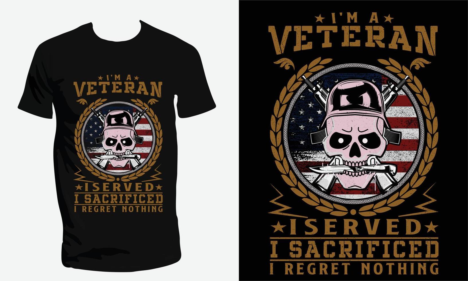 veterano del ejército de estados unidos y diseño de camiseta militar de estados unidos vector
