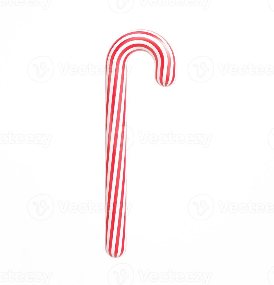 Candy Cane isolated on white background.Christmas and New Year background.Candy cane xmas.3D Rendering,illustration photo