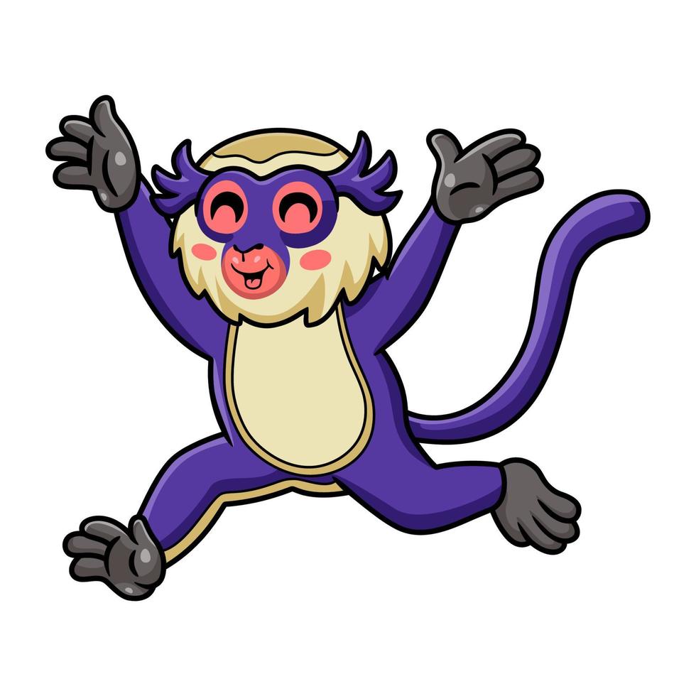 linda caricatura de mono mona corriendo vector
