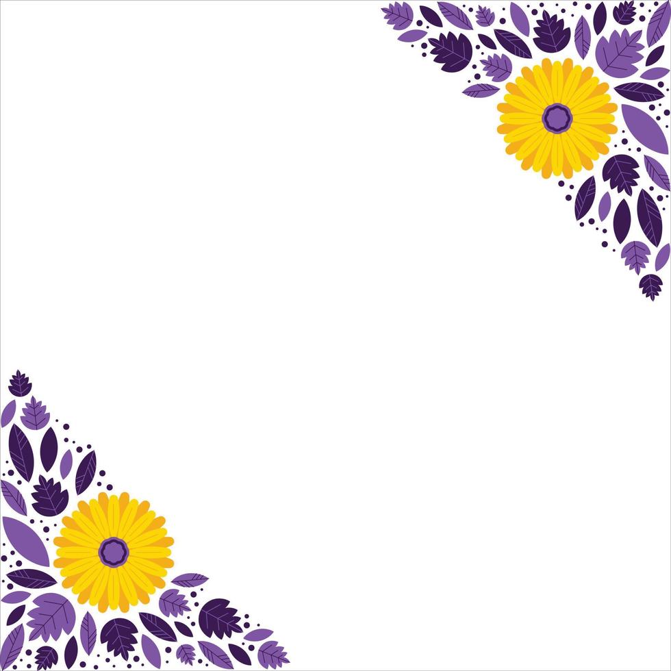 Colorful Flowers Border vector