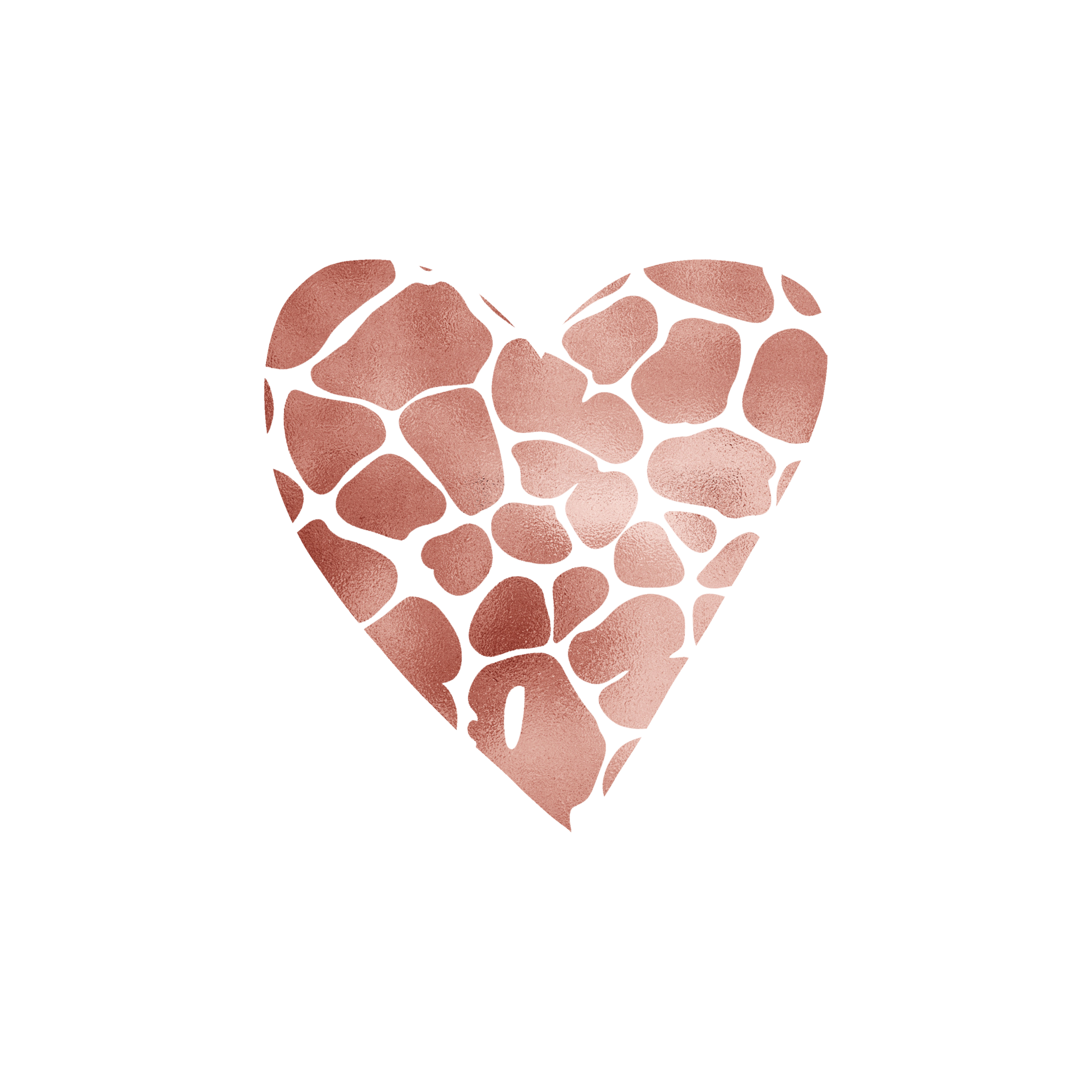 Free Rose Gold Giraffe Pattern Heart 19661995 PNG with Transparent