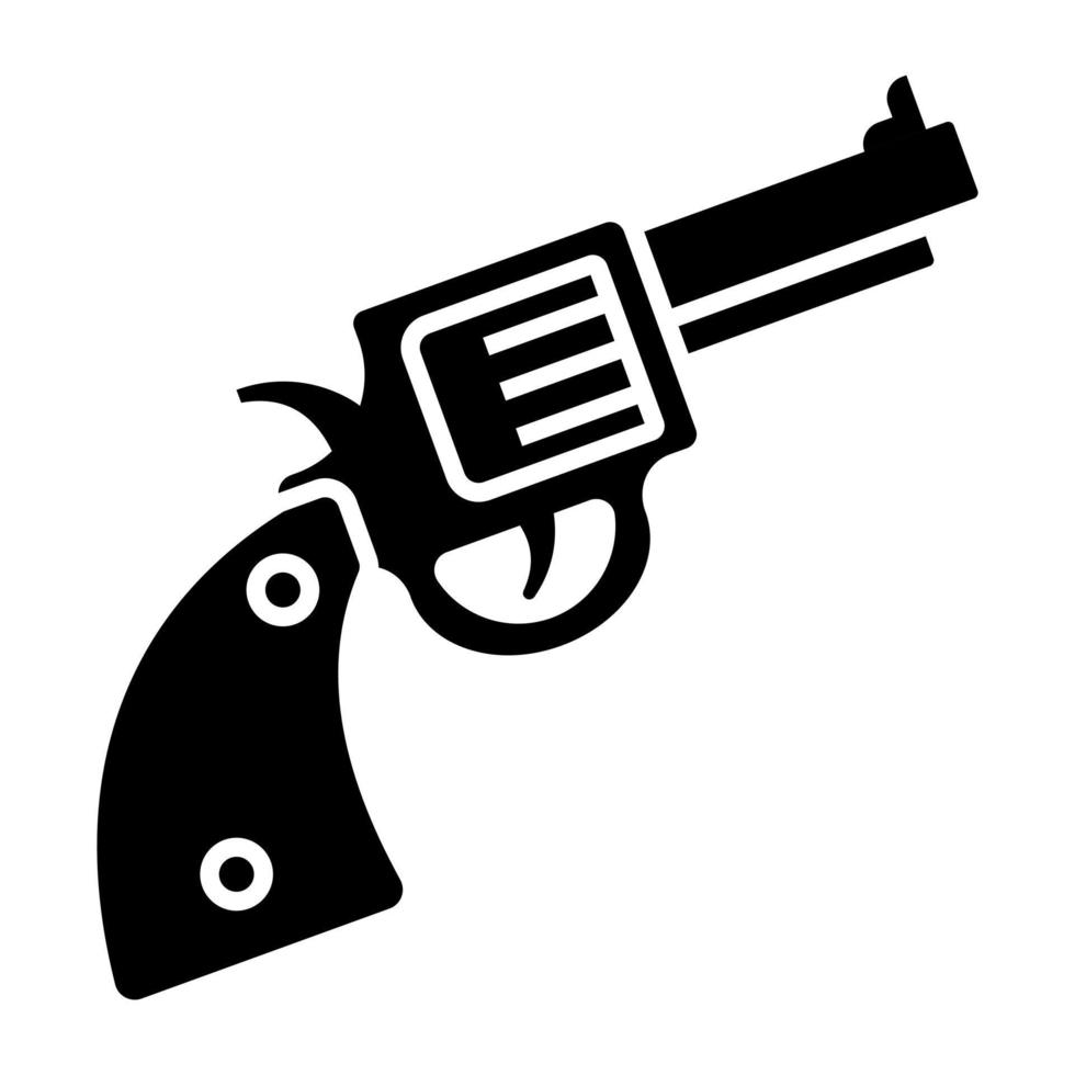 Filled design icon of gun vector